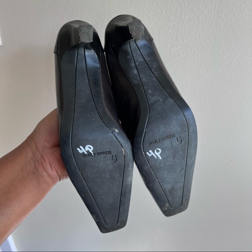 Etienne Aigner black brown colorblock leather shoes heels size - Picture 4 of 8